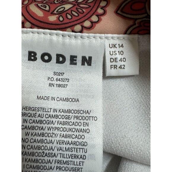 BODEN Arezzo V-neck Bikini Top True Navy, Paisley Terrace & Matching Bottom 8-10 - Picture 9 of 10